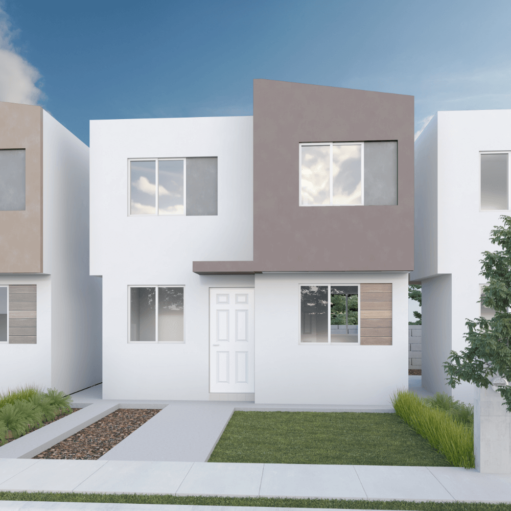 Punta Alta Garcia modelo Denali dos plantas casa nueva en Garcia Nuevo León fachada 1