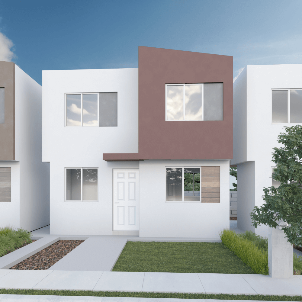 Punta Alta Garcia modelo Denali dos plantas casa nueva en Garcia Nuevo León fachada 2